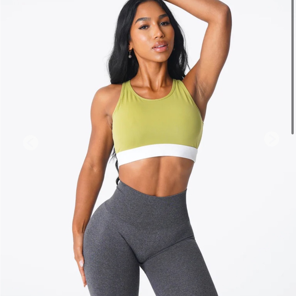 NVGTN Olive and White Crop Top